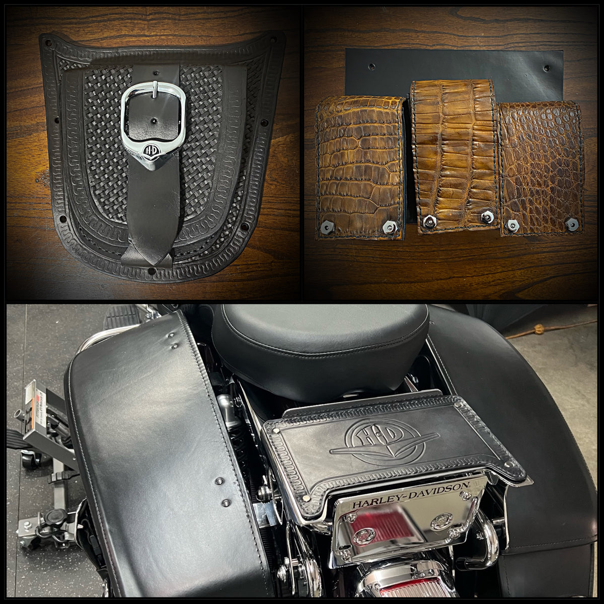 Custom leather motorcycle saddlebags online