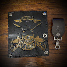 Load image into Gallery viewer, Long Biker Leather Wallet with Chain - Custom Art, Black