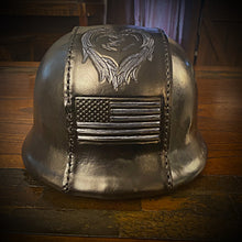 Load image into Gallery viewer, German Style Motorcycle Helmet with Custom Art - size XLarge