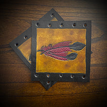 Load image into Gallery viewer, Grip Covers - Feathers, Indian Tan & Black