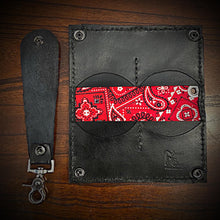 Load image into Gallery viewer, Long Biker Leather Wallet with Chain - Reaper, Black