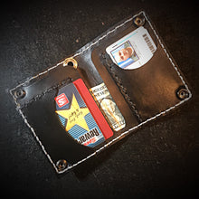Load image into Gallery viewer, Long Biker Exotic Leather Wallet with Chain - American Alligator, w/ Rectum Python Inlay (the devils anus wallet)
