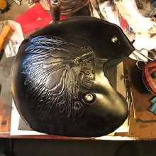 Load image into Gallery viewer, Open Face Helmet, send me your favorite helmet, I’ll cover it in leather