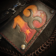 Load image into Gallery viewer, Long Biker Leather Wallet with Chain
- Unlucky 13 Red Stitching