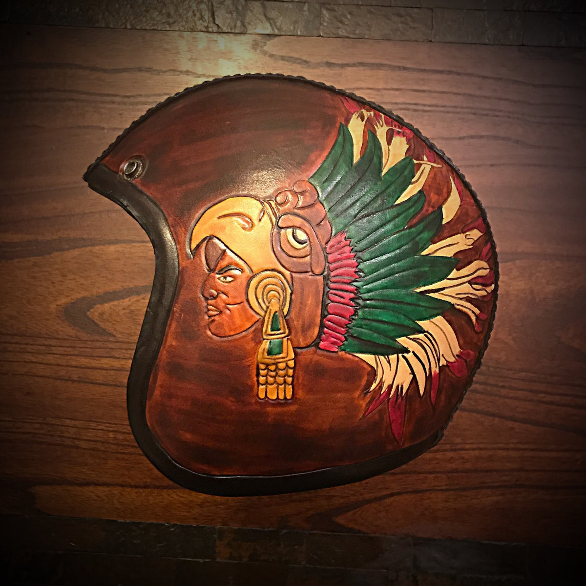 Open Face Helmet with Custom Art