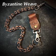 Load image into Gallery viewer, Long Biker Exotic Leather Wallet with Chain - American Alligator, w/ Rectum Python Inlay (the devils anus wallet)