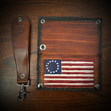 Load image into Gallery viewer, Long Biker Leather Wallet with Chain - Betsy Ross, Brown