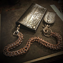 Load image into Gallery viewer, Long Biker Leather Wallet with Chain
- Air Assault Skull, Black