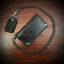 Load image into Gallery viewer, Long Biker Leather Wallet with Chain 
 “The Original” Black