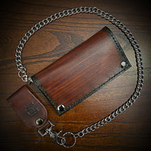 Load image into Gallery viewer, Long Biker Leather Wallet with Chain “The Original” Brown