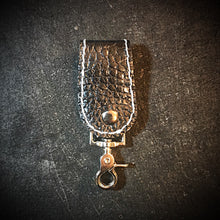 Load image into Gallery viewer, Long Biker Exotic Leather Wallet with Chain - American Alligator, w/ Rectum Python Inlay (the devils anus wallet)