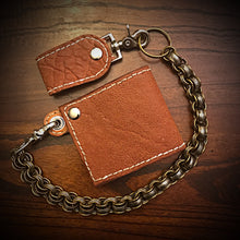 Load image into Gallery viewer, Billfold - Genuine Elephant, Cigar Tan, White stitching