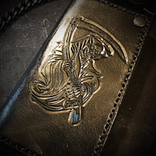 Load image into Gallery viewer, Long Biker Leather Wallet with Chain - Reaper, Black