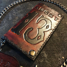 Load image into Gallery viewer, Long Biker Leather Wallet with Chain
- Lucky 13, Brown