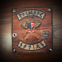 Load image into Gallery viewer, Long Biker Leather Wallet with Chain 
- Custom Art, Brown