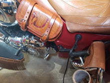 Load image into Gallery viewer, Heat Shield with 2 Pouches for Indian Chief, Chieftain, Springfield, Vintage and Roadmaster - Custom Art, Indian Tan