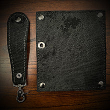 Load image into Gallery viewer, Long Biker Exotic Leather Wallet with Chain - Genuine Hippopotamus - Black