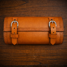 Load image into Gallery viewer, Tool bag for Motorcycle - No Art, With Edge Decoration, Indian Tan