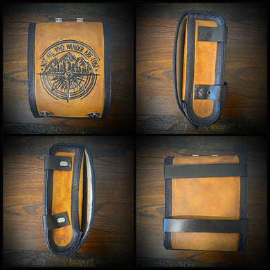 Motorcycle Luggage Rack Bag Custom Art Black & Indian Tan
