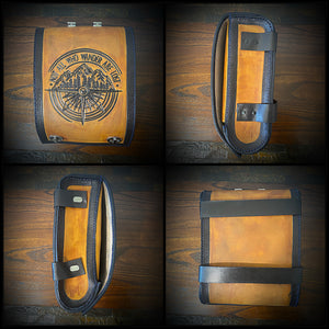 Motorcycle Luggage Rack Bag Custom Art Black & Indian Tan