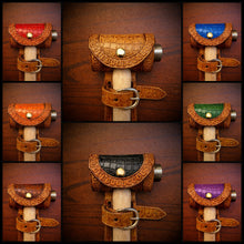 Load image into Gallery viewer, Ball Peen Hammer Carrier for Motorcycles, Alligator Print Leather On Indian Tan Leather