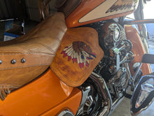Load image into Gallery viewer, Heat Shield - Colorful Native, With Pouch, Fits Indian Chief, Chieftain, Springfield, Vintage and Roadmaster - Indian Tan