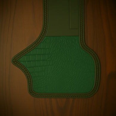 Heat Shield, Black - Genuine Green American Alligator, Fits Indian Chief, Chieftain, Springfield, Vintage and Roadmaster