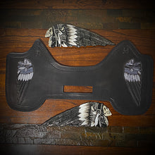 Load image into Gallery viewer, Heat Shield &amp; Artabyss Design Studio Warrior Skull Tank Emblem, Fits Indian Roadmaster, Chieftain, Springfield &amp; Chief (Ships Now) Clearance Sale