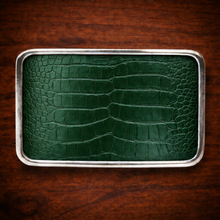 Load image into Gallery viewer, Belt Buckle With Alligator Print Leather (Ships Now)