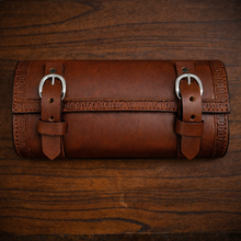 Load image into Gallery viewer, Tool bag for Motorcycle - No Art, With Edge Decoration, Brown