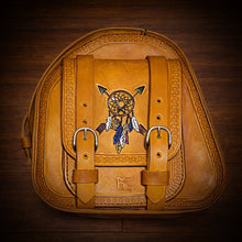 Load image into Gallery viewer, Motorcycle Trunk Bag, Custom Art Fits All Brands of Motorcycles w/ Rear Luggage Rack, Indian Tan