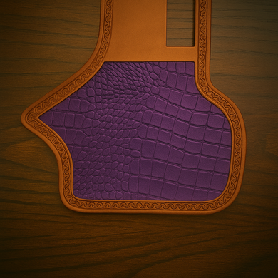 Heat Shield, Tan - Genuine Purple American Alligator, Fits Indian Chief, Chieftain, Springfield, Vintage and Roadmaster