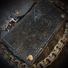 Load image into Gallery viewer, Long Biker Exotic Leather Wallet with Chain - Hippopotamus