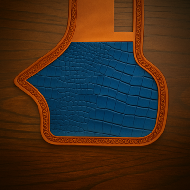 Heat Shield, Tan - Genuine Blue American Alligator, Fits Indian Chief, Chieftain, Springfield, Vintage and Roadmaster