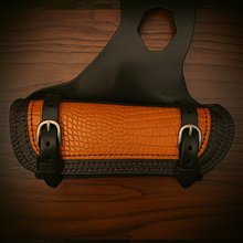 Load image into Gallery viewer, Heat Shield for Indian Scout Motorcycles, With Pouch, Genuine Red American Alligator