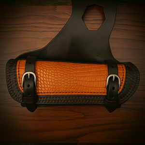 Heat Shield for Indian Scout Motorcycles, With Pouch, Genuine Red American Alligator