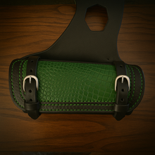 Load image into Gallery viewer, Heat Shield for Indian Scout Motorcycles, With Pouch, Genuine Red American Alligator