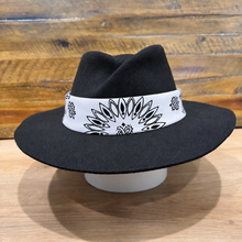 Load image into Gallery viewer, The Gangster Folded Crown Fedora, Black Felt, Choose The Color Of Bandana