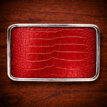Load image into Gallery viewer, Belt Buckle With Alligator Print Leather (Ships Now)