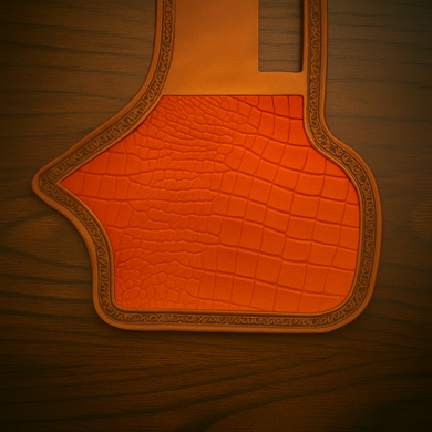 Heat Shield, Tan - Genuine Orange American Alligator, Fits Indian Chief, Chieftain, Springfield, Vintage and Roadmaster