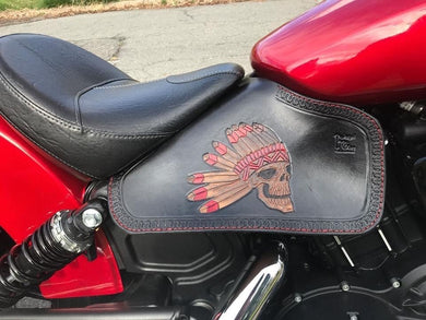 Indian Scout motorcycle - Flying Native Skull Red Accents, Black