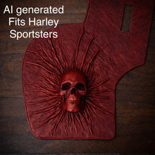 Load image into Gallery viewer, Heat Shield Nightmare Skull, Red Custom Made To Fit Any Make and Model Of Bike