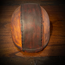Load image into Gallery viewer, Leather covered Half Helmet With Dragonfly Art
