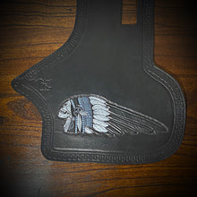 Load image into Gallery viewer, Heat Shield &amp; Artabyss Design Studio Warrior Skull Tank Emblem, Fits Indian Roadmaster, Chieftain, Springfield &amp; Chief (Ships Now) Clearance Sale