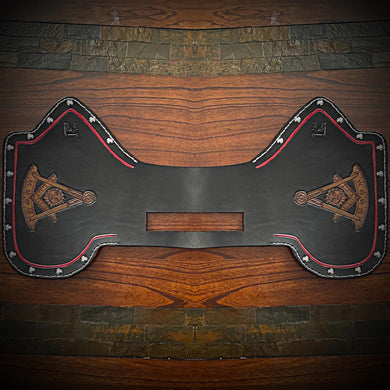 Heat Shield - Masonic Art, Metal Studs, & Suede Backing, You Choose the Color of Stitching- Fits Indian Chief, Chieftain, Springfield, Vintage and Roadmaster