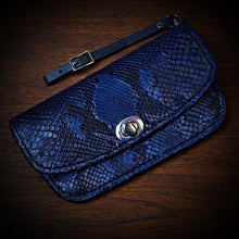 Load image into Gallery viewer, Clutch - Genuine Python, Blue