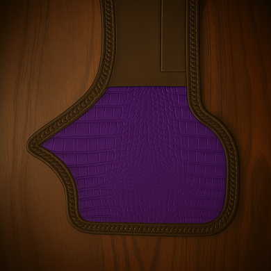 Heat Shield, Black - Genuine Purple American Alligator, Fits Indian Chief, Chieftain, Springfield, Vintage and Roadmaster