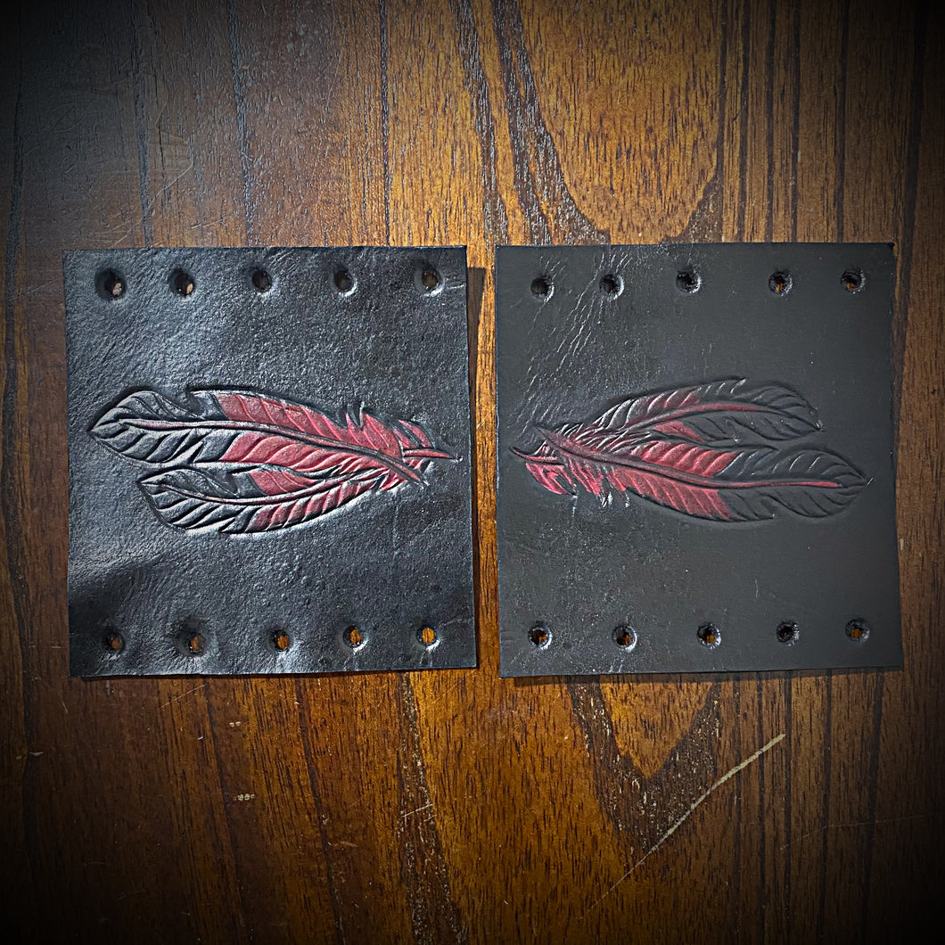 Grip Covers - Feathers, Black & Red