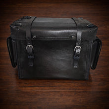 Load image into Gallery viewer, Motorcycle Trunk Bag, Custom Art Fits All Brands of Motorcycles w/ Rear Luggage Rack, Fits Rickrak Brand of Racks Black