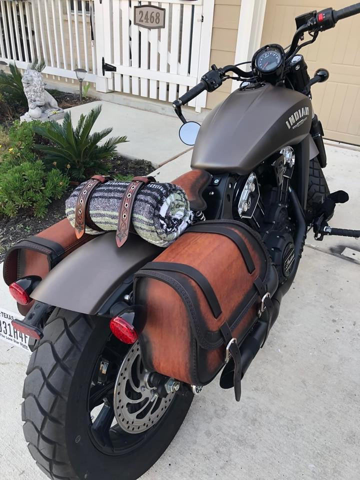 Throw Over Saddlebags - Custom Art, Brown